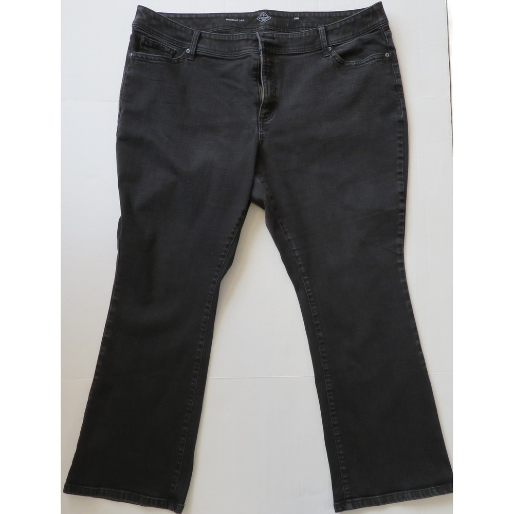 24W‎ St. John's Bay Black Plus Size Bootcut Jeans Repreve Stretch